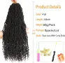 Екстеншъни за коса Faux Locs, сплетени, 60 см (пакет от 8), #1B, снимка 2