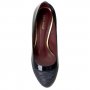Елегантни обувки в тъмносин цвят съчетание кроко кожа и лак, снимка 4