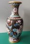 Прекрасна 19ти век Китайска Емайл Клазоне бронзова ваза, снимка 5