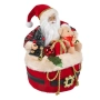 Реалистична коледна фигурка на Дядо Коледа в торба с подаръци и Мече, снимка 2