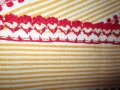 Стара ръчно тъкана фолк покривка за маса,дантела, снимка 4