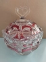 кристална купа с капак със сърце, снимка 2