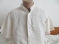 Мъжка риза с къс ръкав от лен Pierre Cardin, снимка 1 - Ризи - 36693739