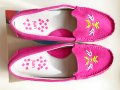 Страхотни велурени обувки UMI номер EUR 33, UK 1, US 1.5 цвят Fuschia, снимка 1 - Детски обувки - 35030989