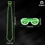 Нов Комплект аксесоари за рейв визия: неонови рейв очила с тел и LED папионка, снимка 7