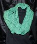 Зелен Ръчно плетен на една кука шал /плетиво подарък hand made/, снимка 3