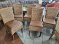 Комплект от 6 стола - естествен ратан, снимка 1 - Столове - 44913865