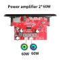 МП 3 плеър за вграждане 2*60W с Bluetooth 5.0, DC 8V-24V, папки, SD card, Fm, USB, AUX in, снимка 4