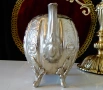Посребрен меден чайник,кана,ковани орнаменти Шефилд,печат. , снимка 8
