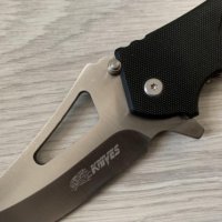 Масивен сгъваем джобен нож Knives с клипс и калъф, снимка 4 - Ножове - 31455031