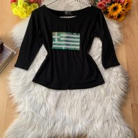 Блуза с пайети, снимка 1 - Блузи с дълъг ръкав и пуловери - 35367256
