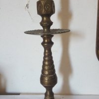 Стар бронзов голям свещник, снимка 2 - Антикварни и старинни предмети - 35178385