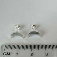 Нови сребърни обеци луни, снимка 1 - Обеци - 29571844