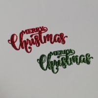 Елемент от гумена хартия merry christmas весела Коледа 2 бр скрапбук декорация , снимка 1 - Други - 38239579