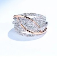 Нежен дамски пръстен с фини циркони, снимка 1 - Пръстени - 42663992
