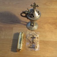 Старинно  бронзово кадило, кандило, тамянник 15 см - за колекционери и ценители, снимка 7 - Антикварни и старинни предмети - 36816493