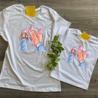 Комплект еднакви тениски за майка и дъщеря , снимка 6 - Тениски - 36898724