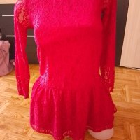 Нова!Детска дантелена рокличка цвят бордо, снимка 2 - Детски рокли и поли - 42852339