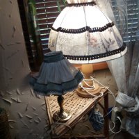  Ретро Настолни лампиони- красиви с дантели , снимка 2 - Настолни лампи - 30838714
