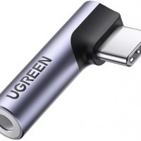 UGREEN USB C 90 градусов ъглов жак, USB C към 3,5 мм, снимка 1 - Слушалки, hands-free - 34219591