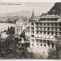 Стара черно-бяла картичка Монтрьо 1909, снимка 1 - Филателия - 44353636
