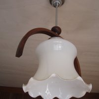 Полилей със стъклен абажур, снимка 1 - Лампи за таван - 35638972