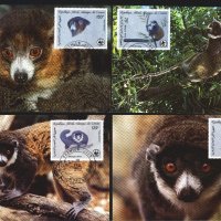 Коморски острови 1987 - 4 броя Карти Максимум - WWF, снимка 1 - Филателия - 38890338