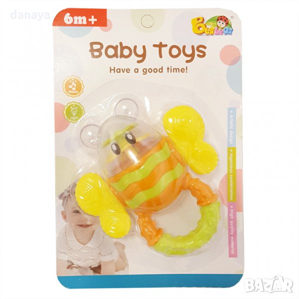 1787 Бебешка дрънкалка с гризанки Пчеличка, снимка 1