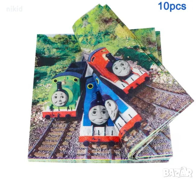 2 модел : 10 бр салфетки Томас Thomas влакчето влак парти, снимка 1