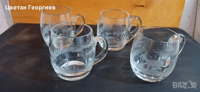 гравирани кристални чаши , снимка 1