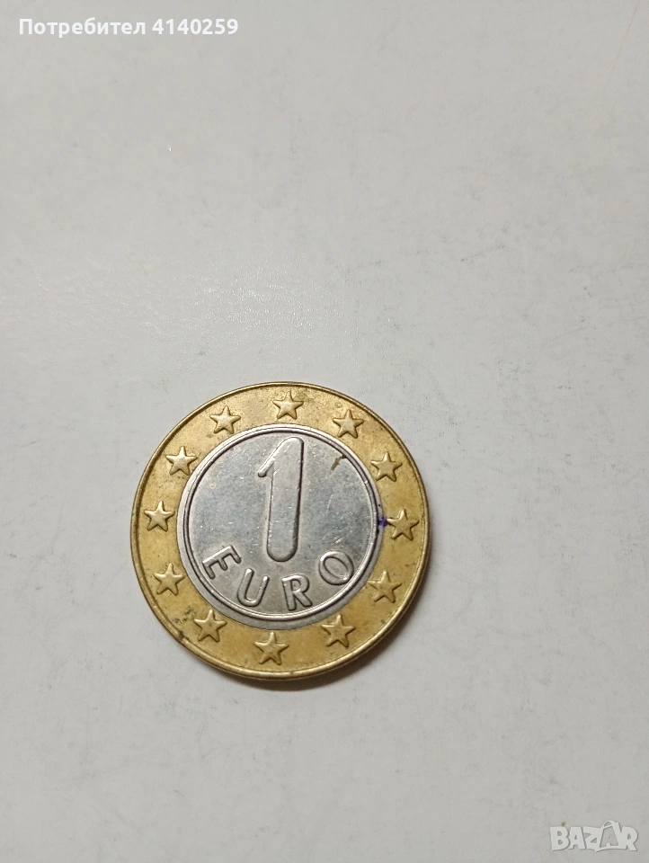 ИТАЛИЯ МОНЕТА ЖЕТОН 1 ЕВРО 1997 Г , снимка 1