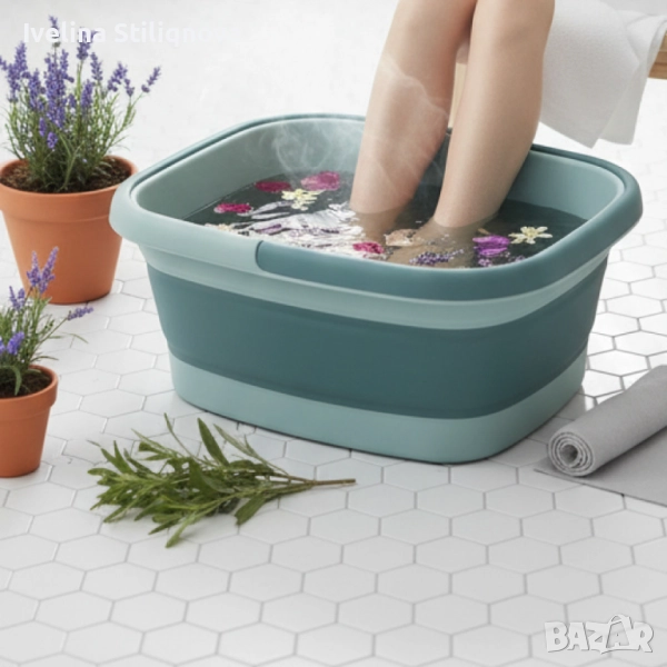 Комплект за детокс и релакс на краката – 20 сашета с 18 билки + сгъваем СПА леген, снимка 1