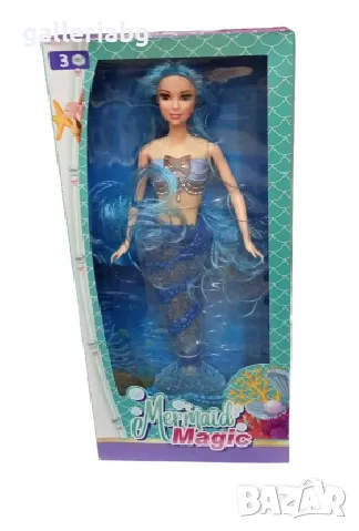 Кукла на русалка в син цвят, снимка 1