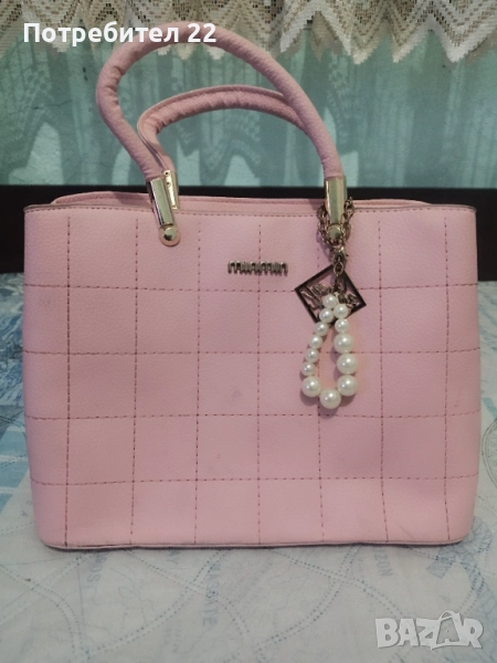 Нова розова дамска чанта от кожа. , снимка 1