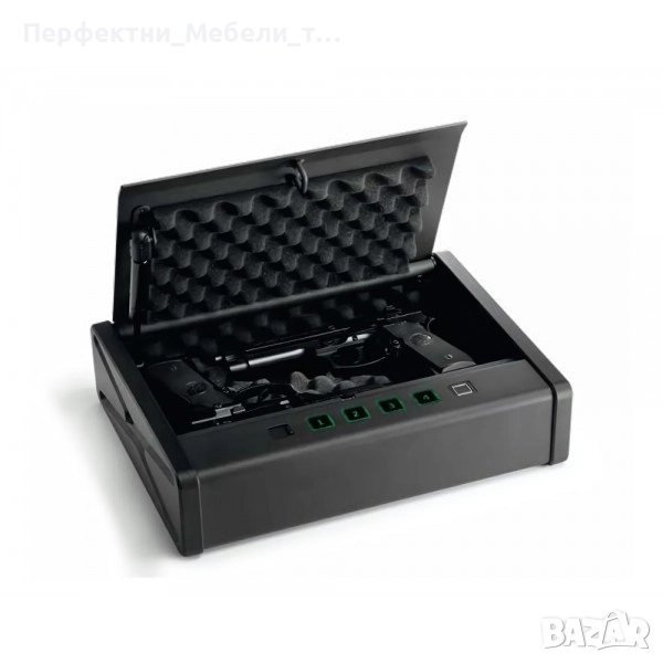 Каса с пръстов отпечатък за 2 късоцевни пистолета,сейф за пистолет внос италия, снимка 1