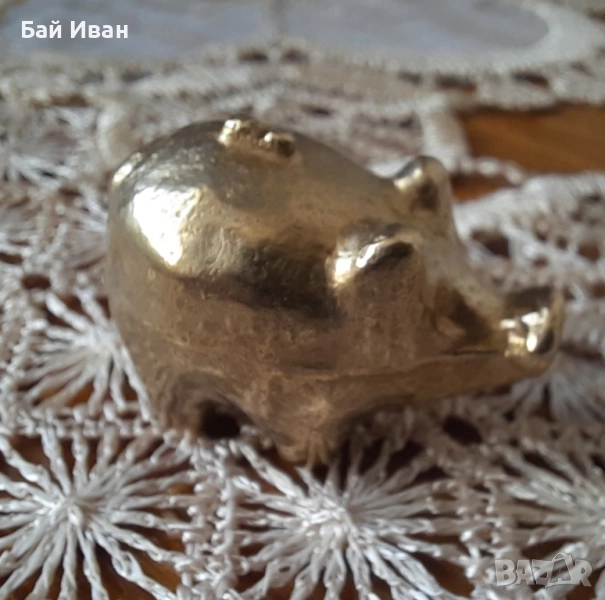 Красиво,масивно бронзово/ месингово прасенце- късметлийско!, снимка 1