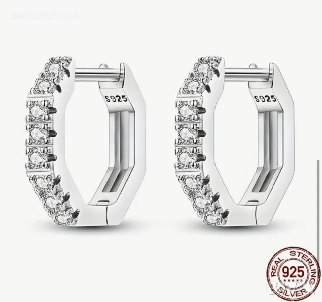 S925 Сребро / Сребърни обеци с цирконий, снимка 1