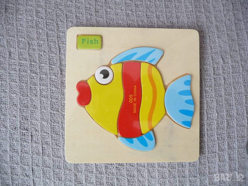 Дървен пъзел рибка за най-малките играчка риба Немо Дори , снимка 1