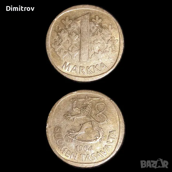 1 сребърна финландска марка (1964), снимка 1