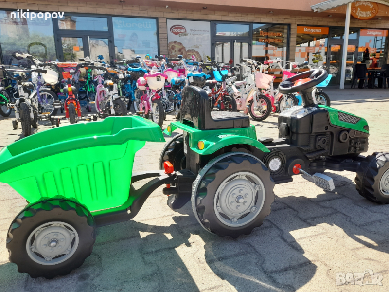 PILSAN зелен детски трактор ACTIVE с ремарке, снимка 1