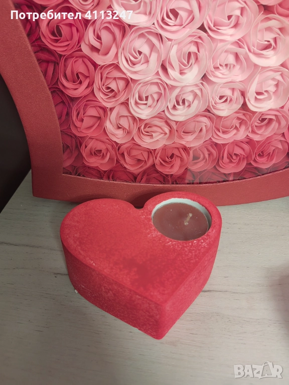 Керамични свещници сърца ръчно изработени , снимка 1