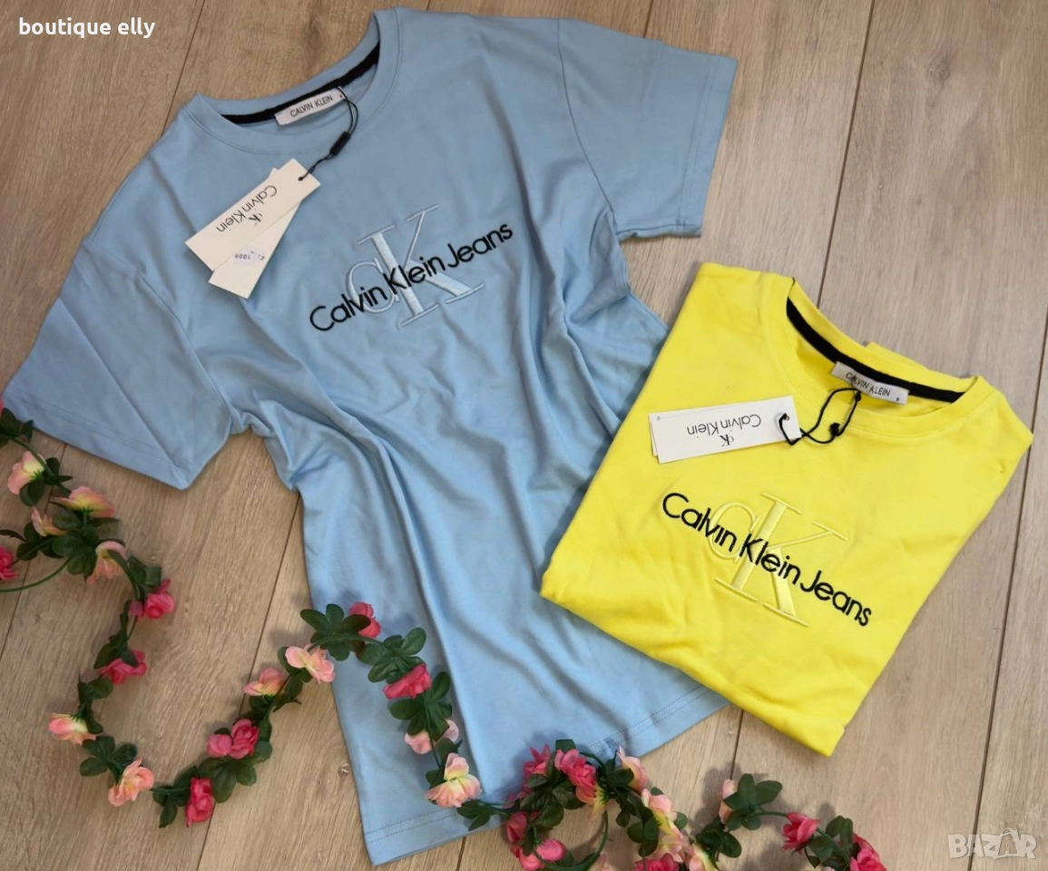 дамска тениска в жълто и синьо, снимка 1