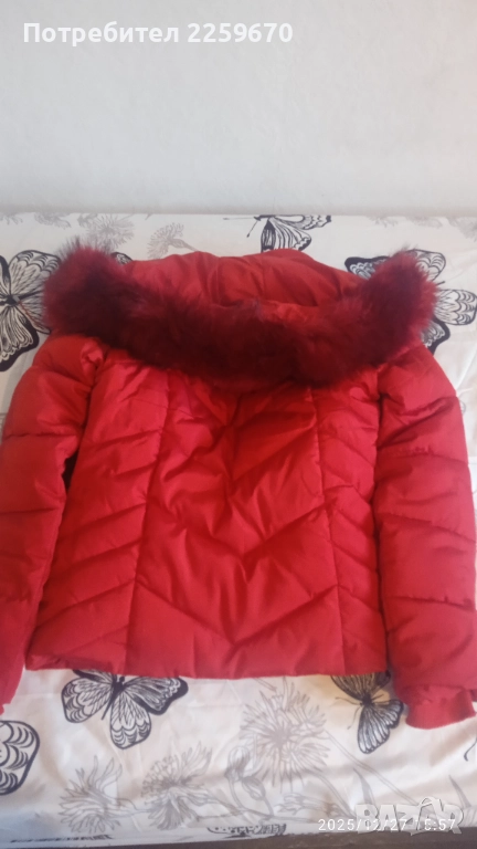 Продавам тъмночервено зимно яке, снимка 1