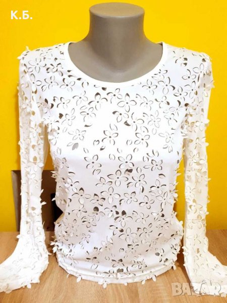 Дамска блуза с рязана бродерия р-р S, снимка 1