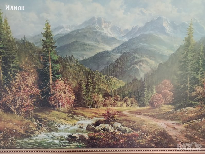 Голяма Картина пейзаж дървена рамка принт , снимка 1