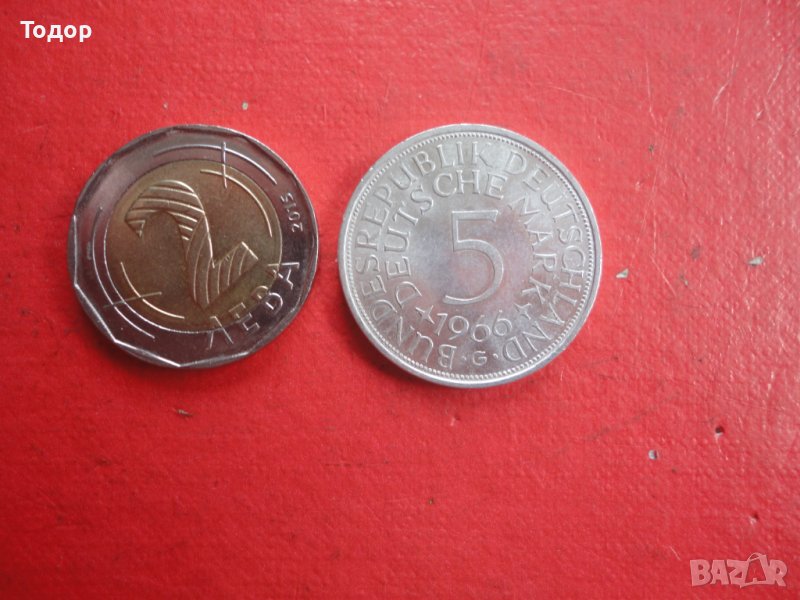 5 марки 1966 сребърна монета Германия, снимка 1