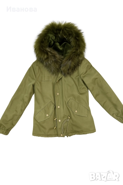 Дамска парка с естествен косъм от лисица, снимка 1