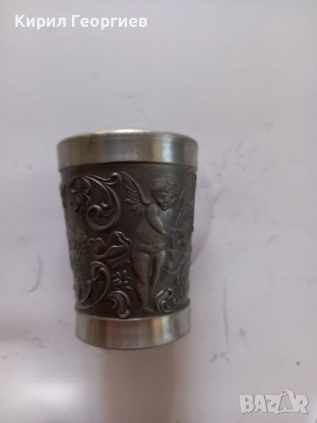 Релефна цинкова чаша за ракия , снимка 1