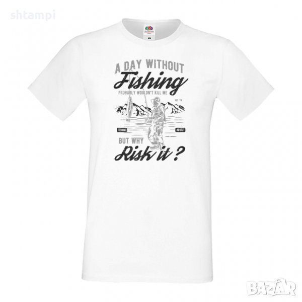Мъжка тениска A Day Without Fishing,Риболов,рибар,Риба,fish, снимка 1