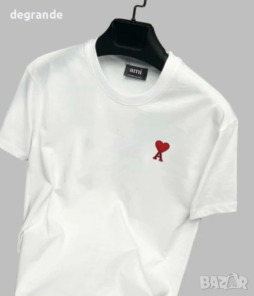 Бяла мъжка тениска Ami, снимка 1